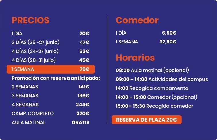 ¡Llega el Campamento de Verano Bernier 2025! 3 precios Campamento de Verano Bernier 2025