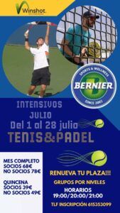 cursos intensivos de tenis y pádel