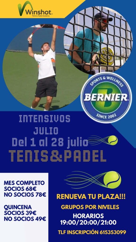 cursos intensivos de tenis y pádel